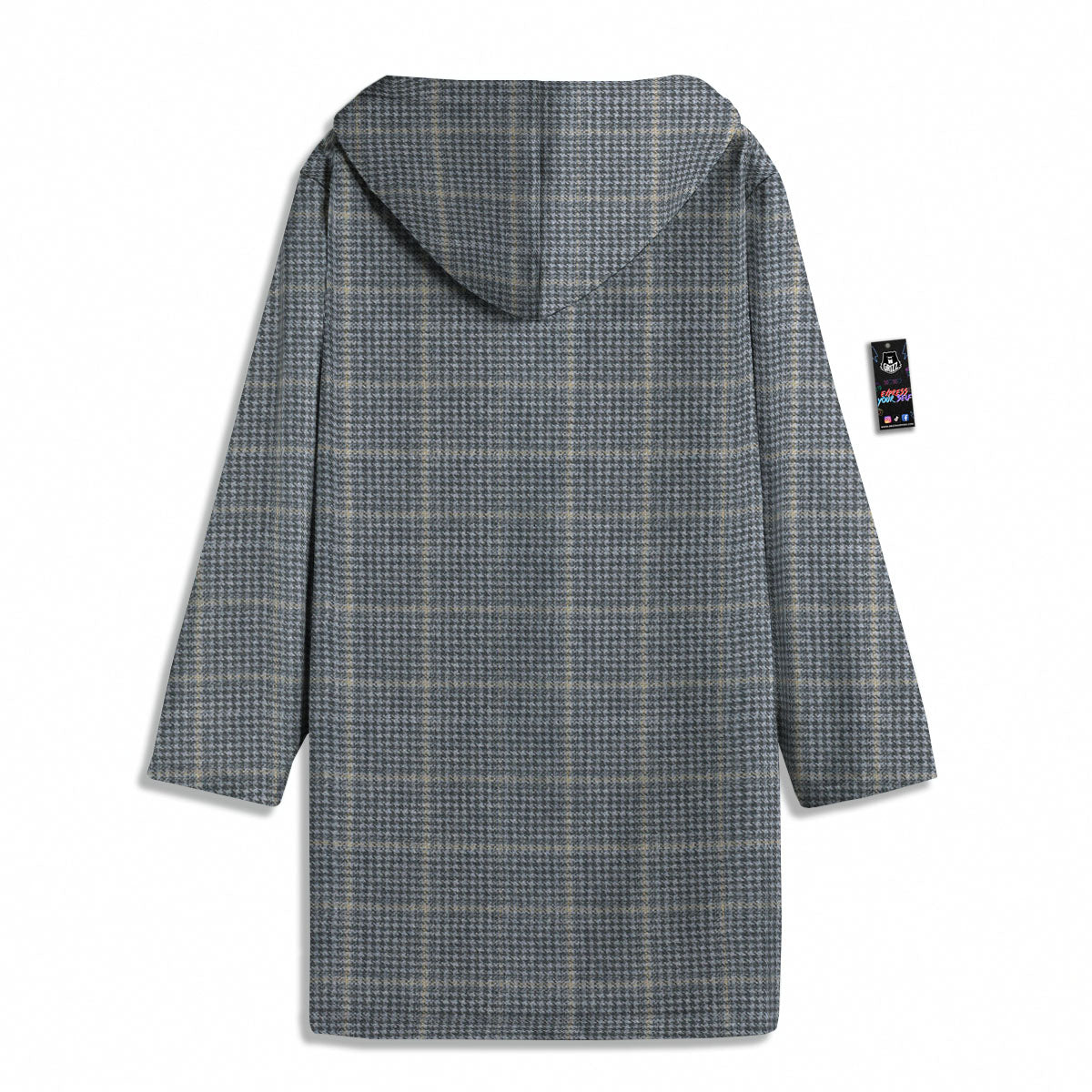 Windowpane Grey Print Pattern Men's Windbreaker Jacket-grizzshop