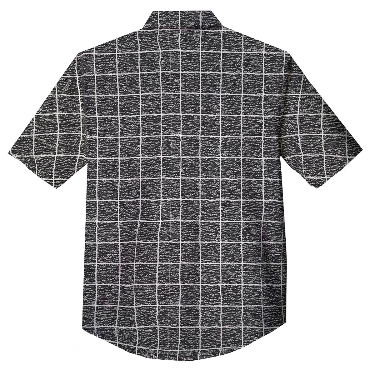Windowpane Noisy Print Pattern Button Up Shirt-grizzshop