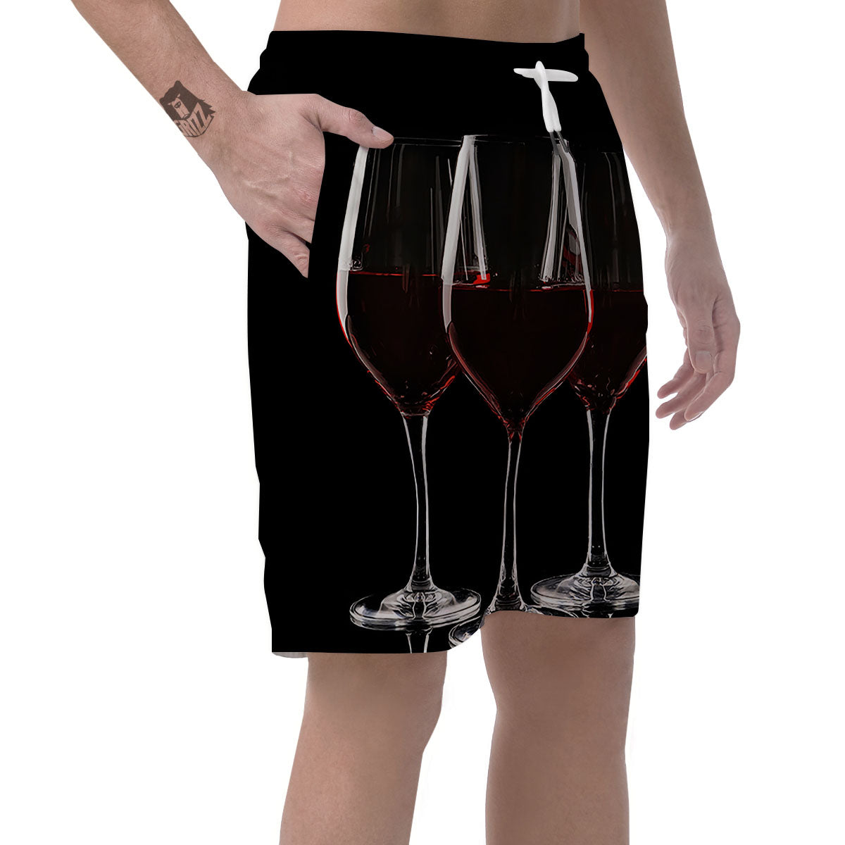 Wine Glasses Print Men's Shorts-grizzshop