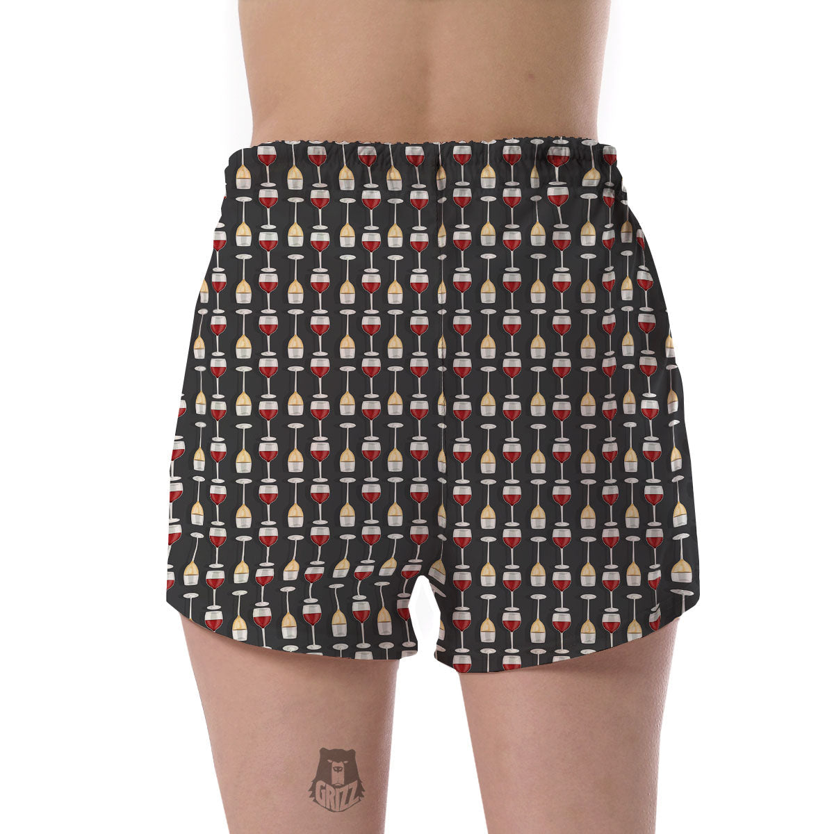 Wine Glasses Print Pattern Women's Shorts-grizzshop