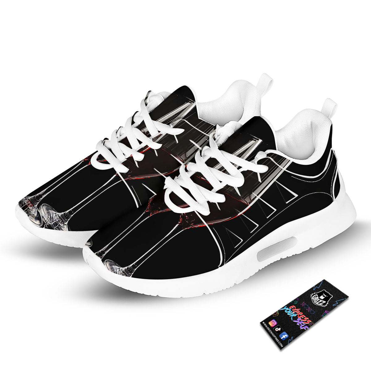 Wine Glasses Print Tennis Shoes-grizzshop