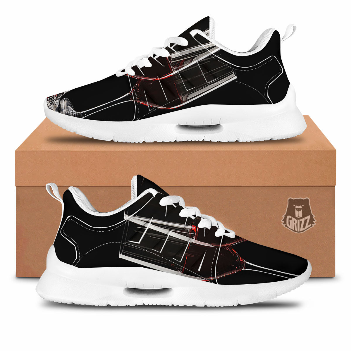 Wine Glasses Print Tennis Shoes-grizzshop