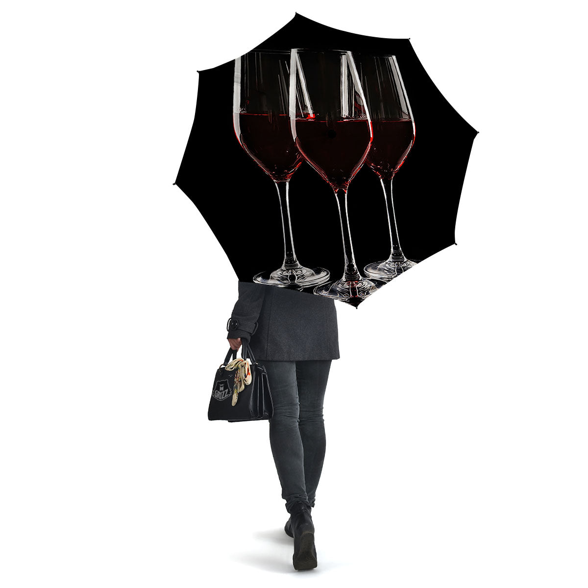 Wine Glasses Print Umbrella-grizzshop