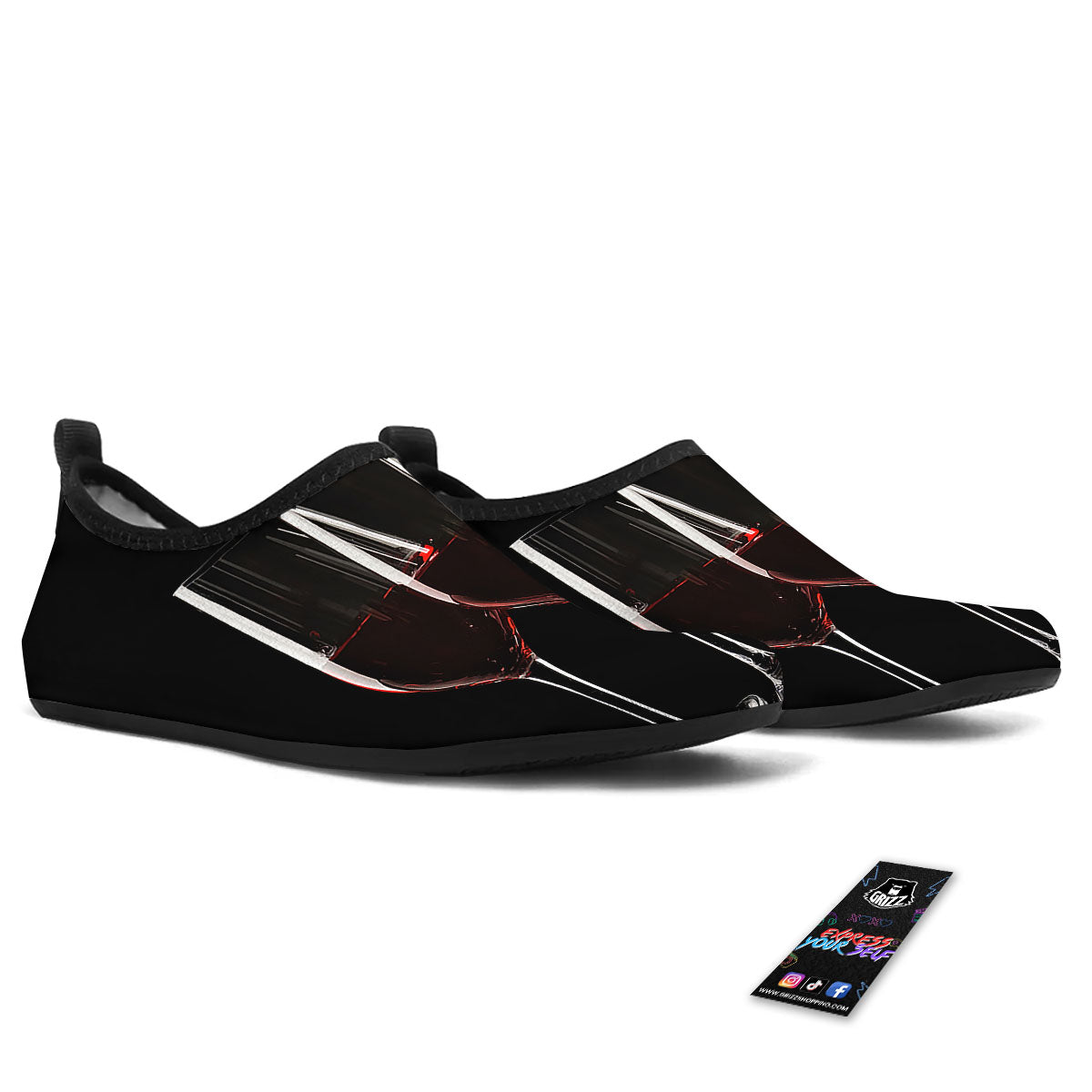 Wine Glasses Print Water Shoes-grizzshop