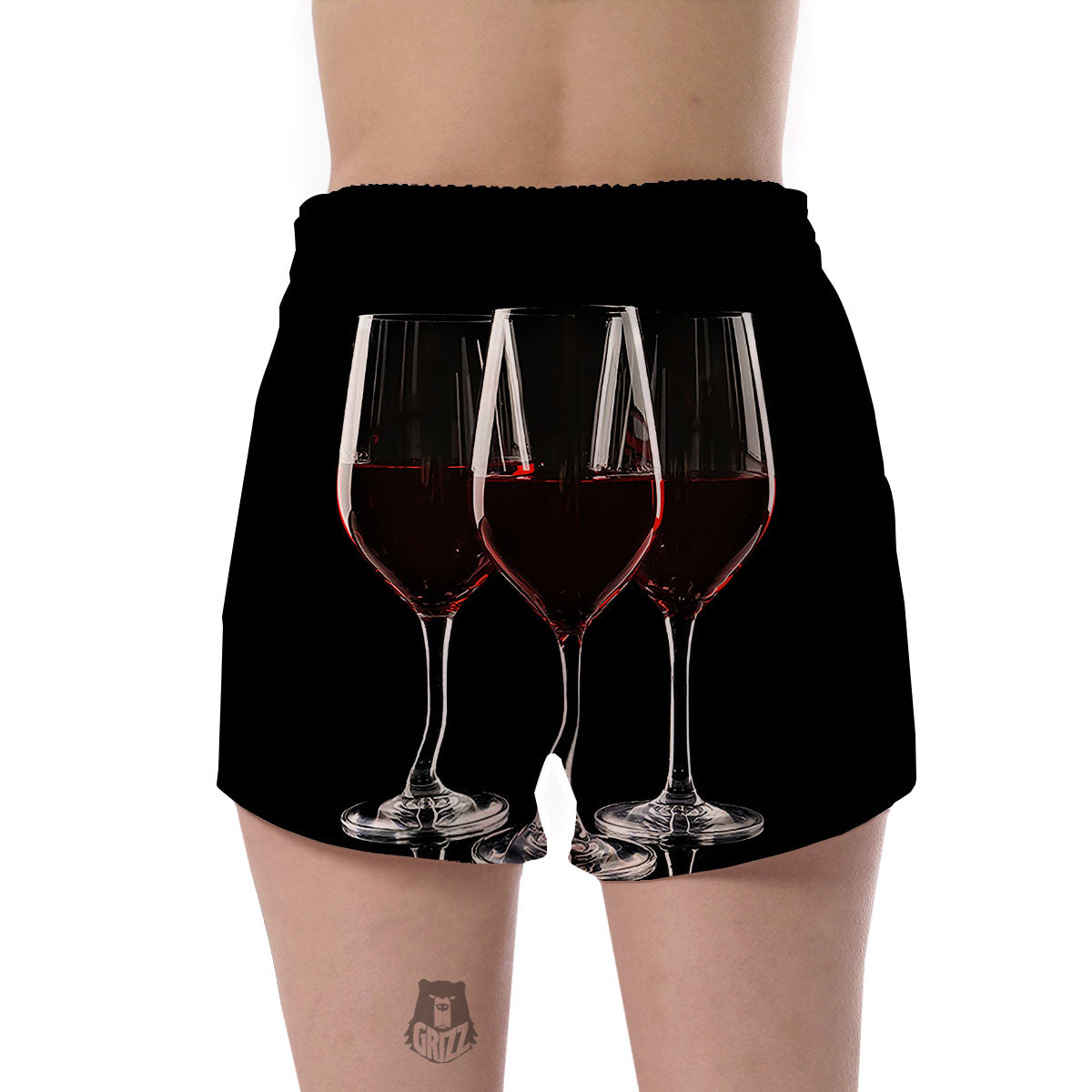 Wine Glasses Print Women's Shorts-grizzshop
