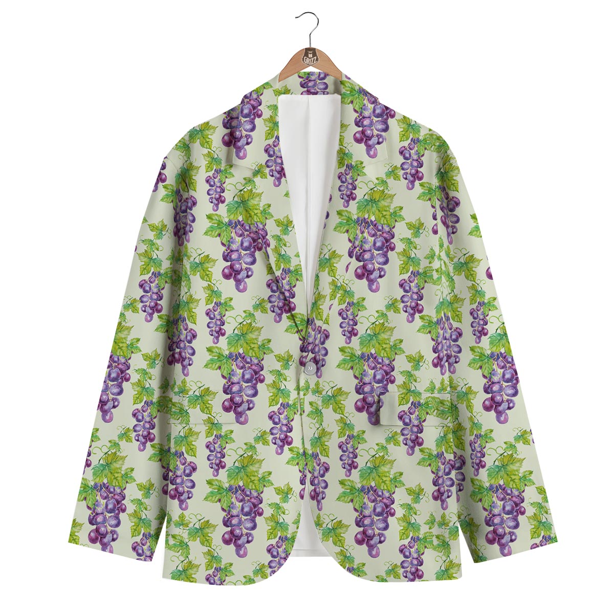 Wine Grape Print Pattern Men's Blazer-grizzshop