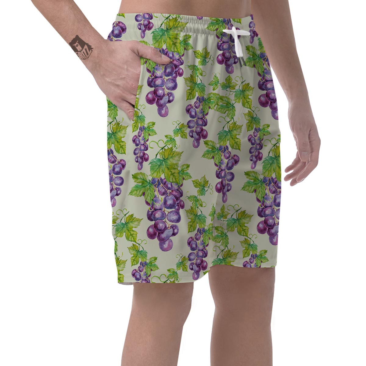 Wine Grape Print Pattern Men's Shorts-grizzshop