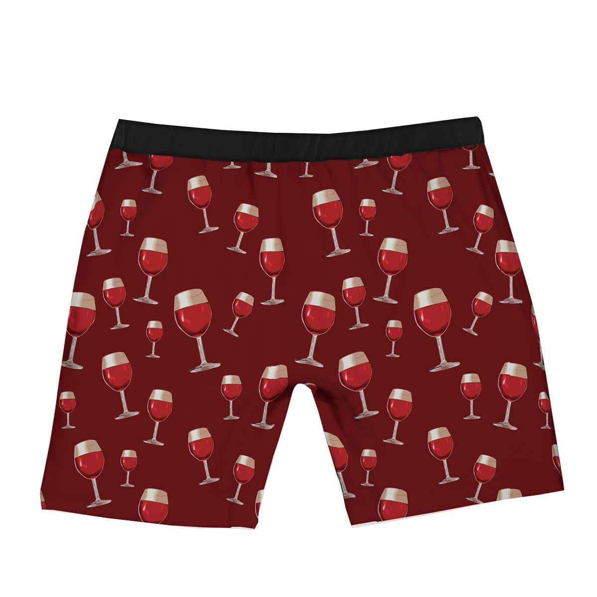 Wine Red Print Pattern Boxer Briefs-grizzshop