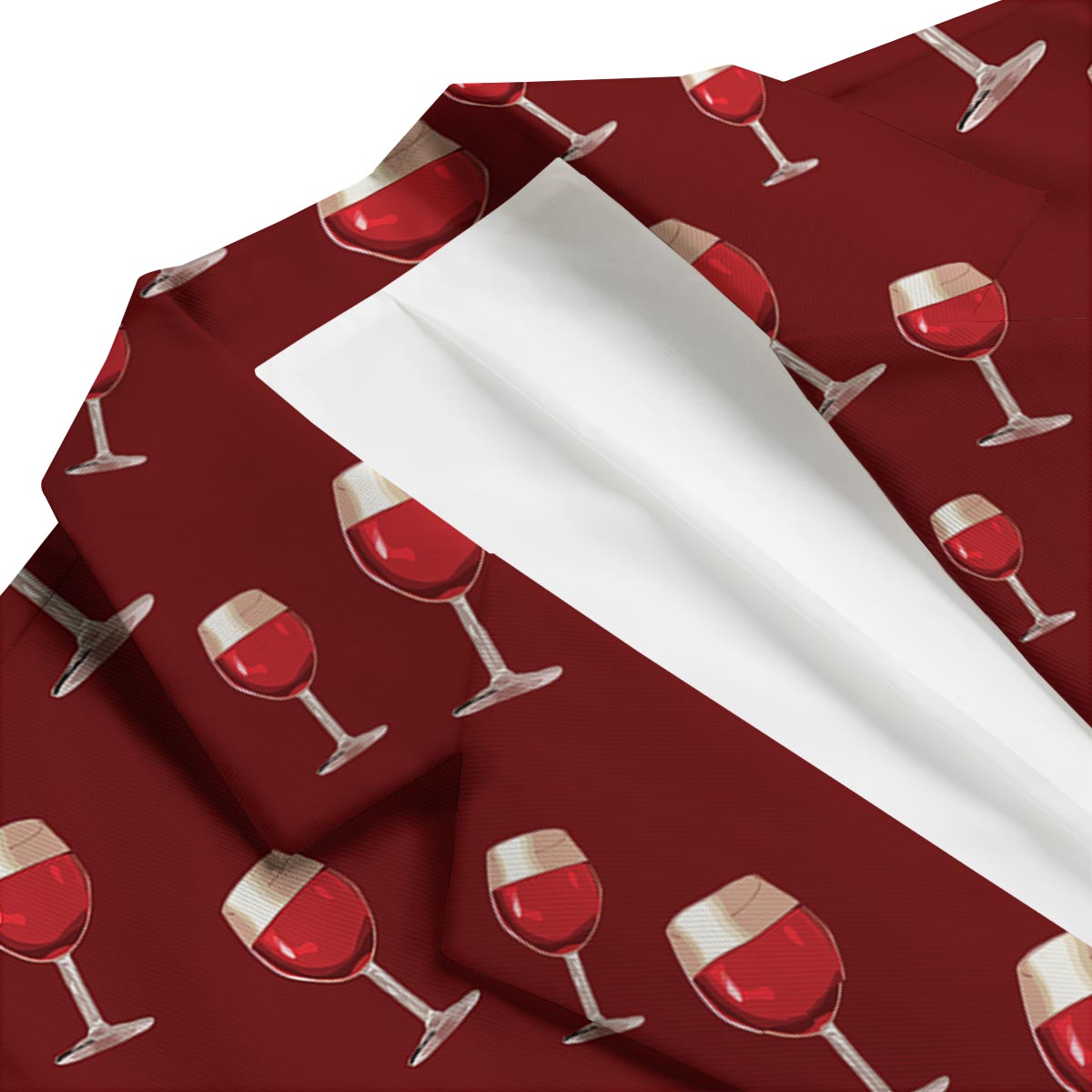 Wine Red Print Pattern Men's Blazer-grizzshop