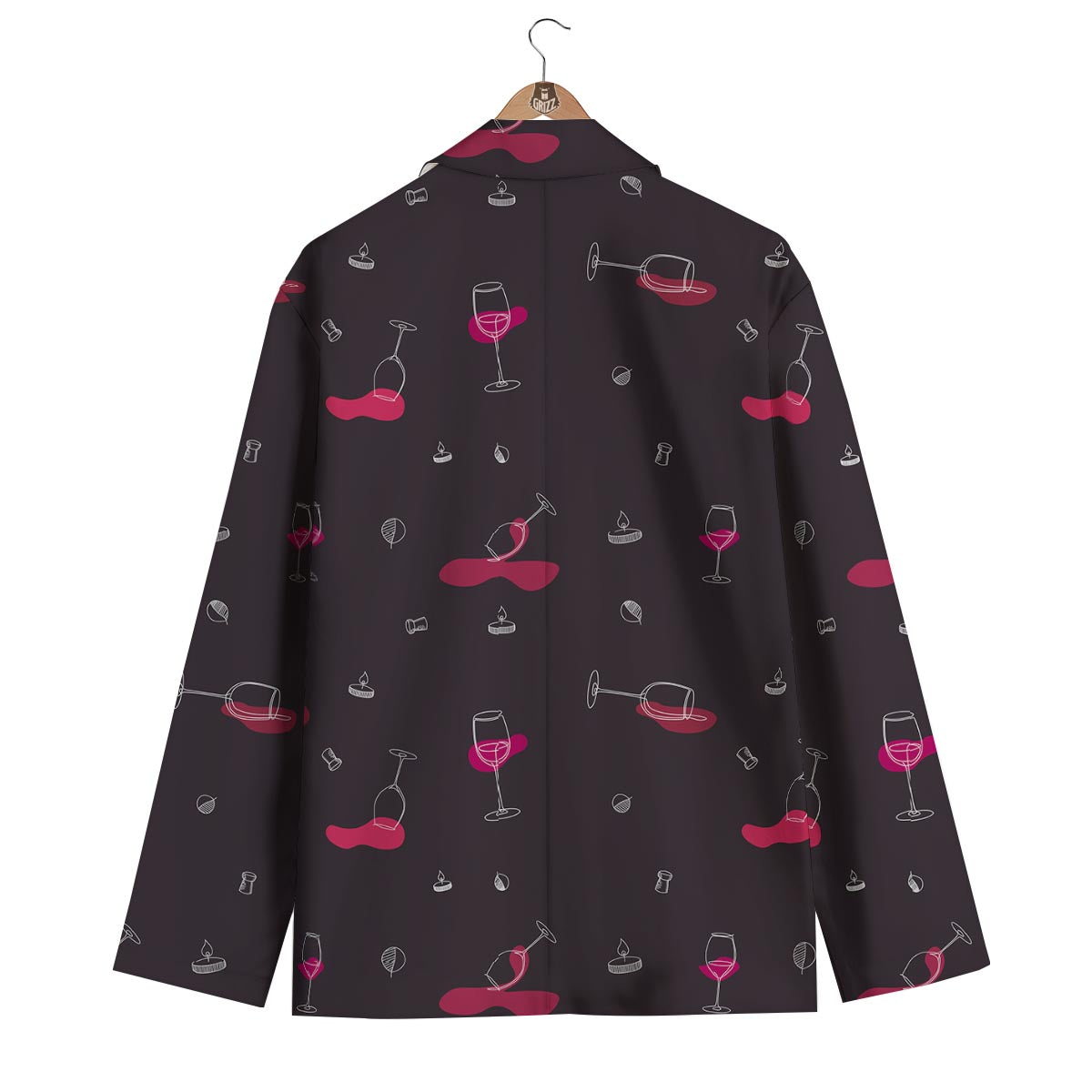 Wine Splash Print Pattern Men's Blazer-grizzshop