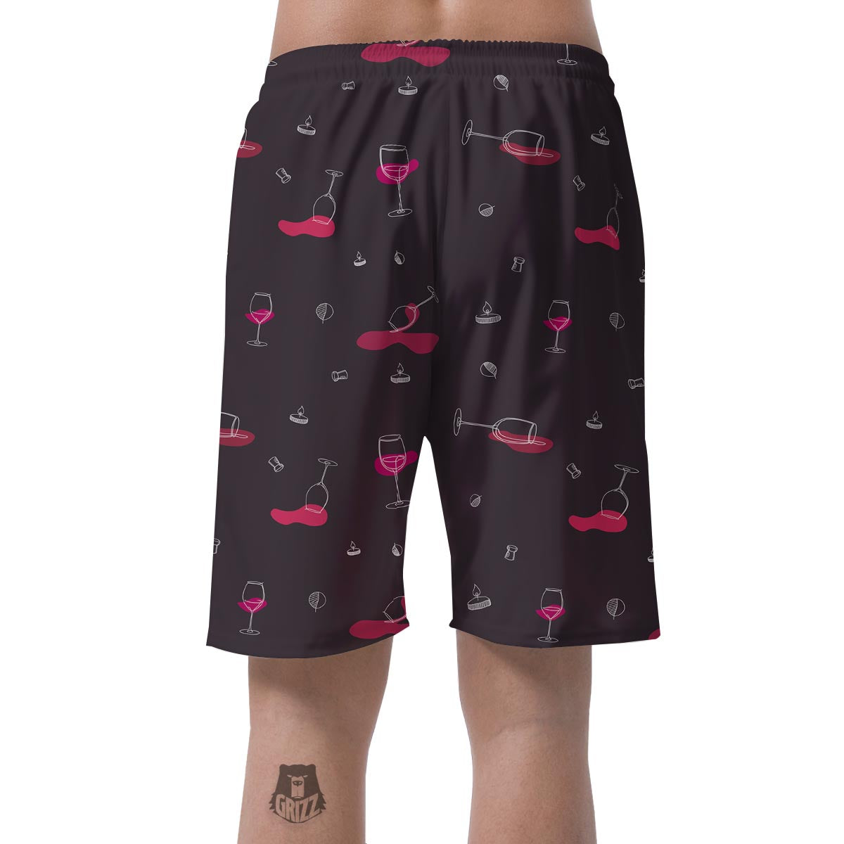 Wine Splash Print Pattern Men's Shorts-grizzshop