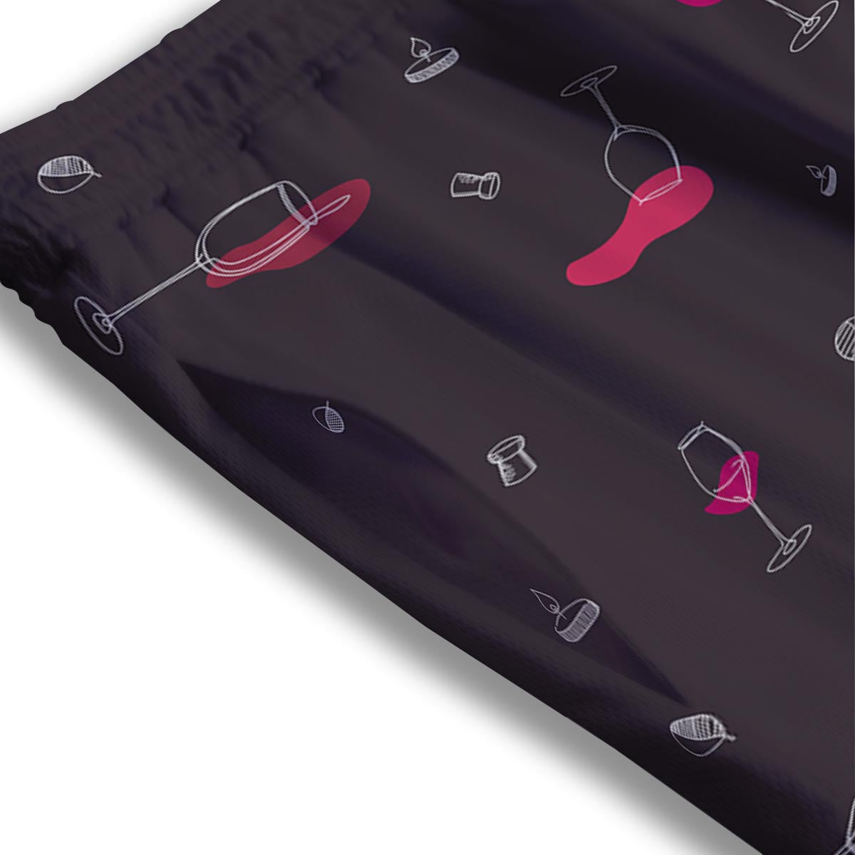 Wine Splash Print Pattern Mesh Shorts-grizzshop