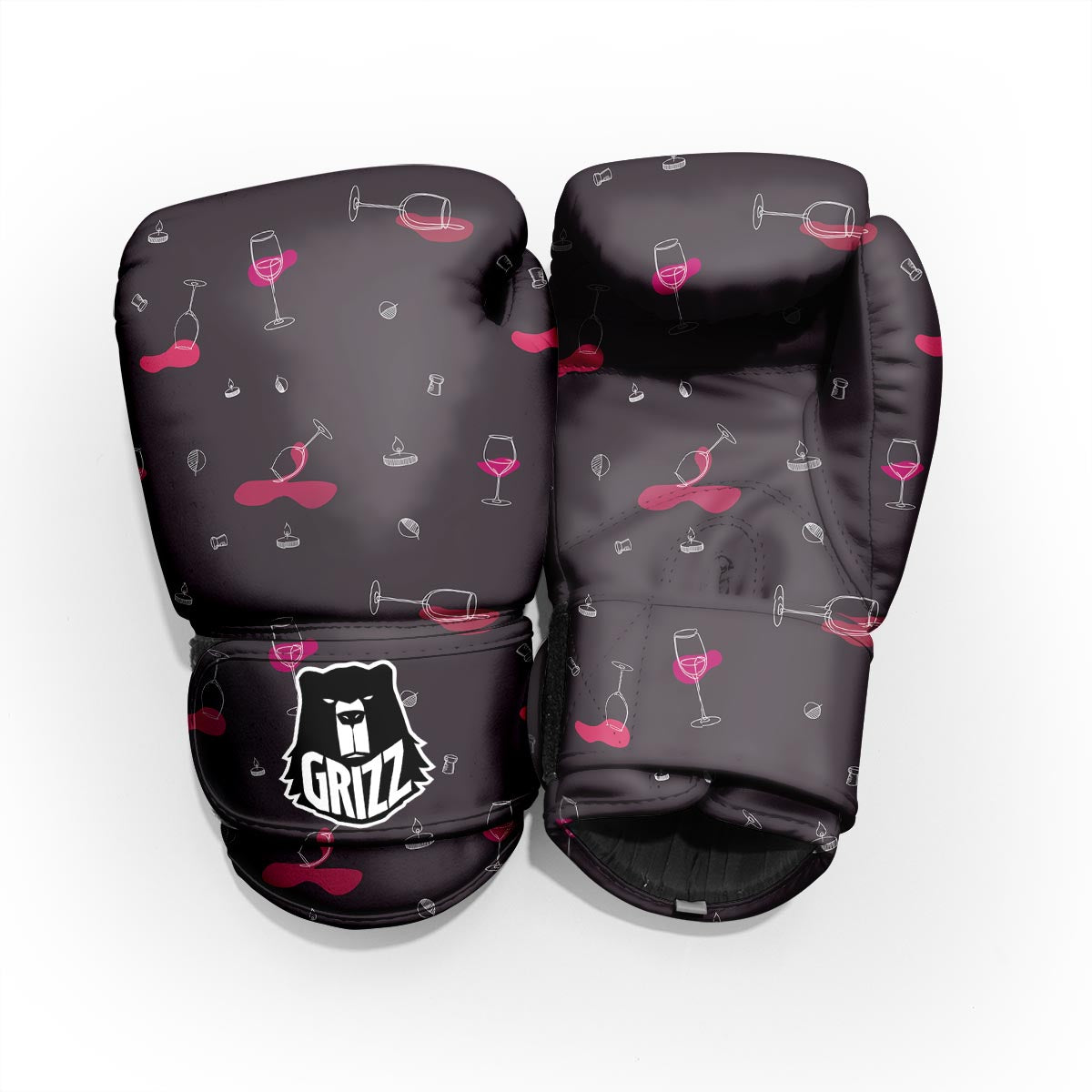Wine Splash Print Pattern Sparring Gloves-grizzshop