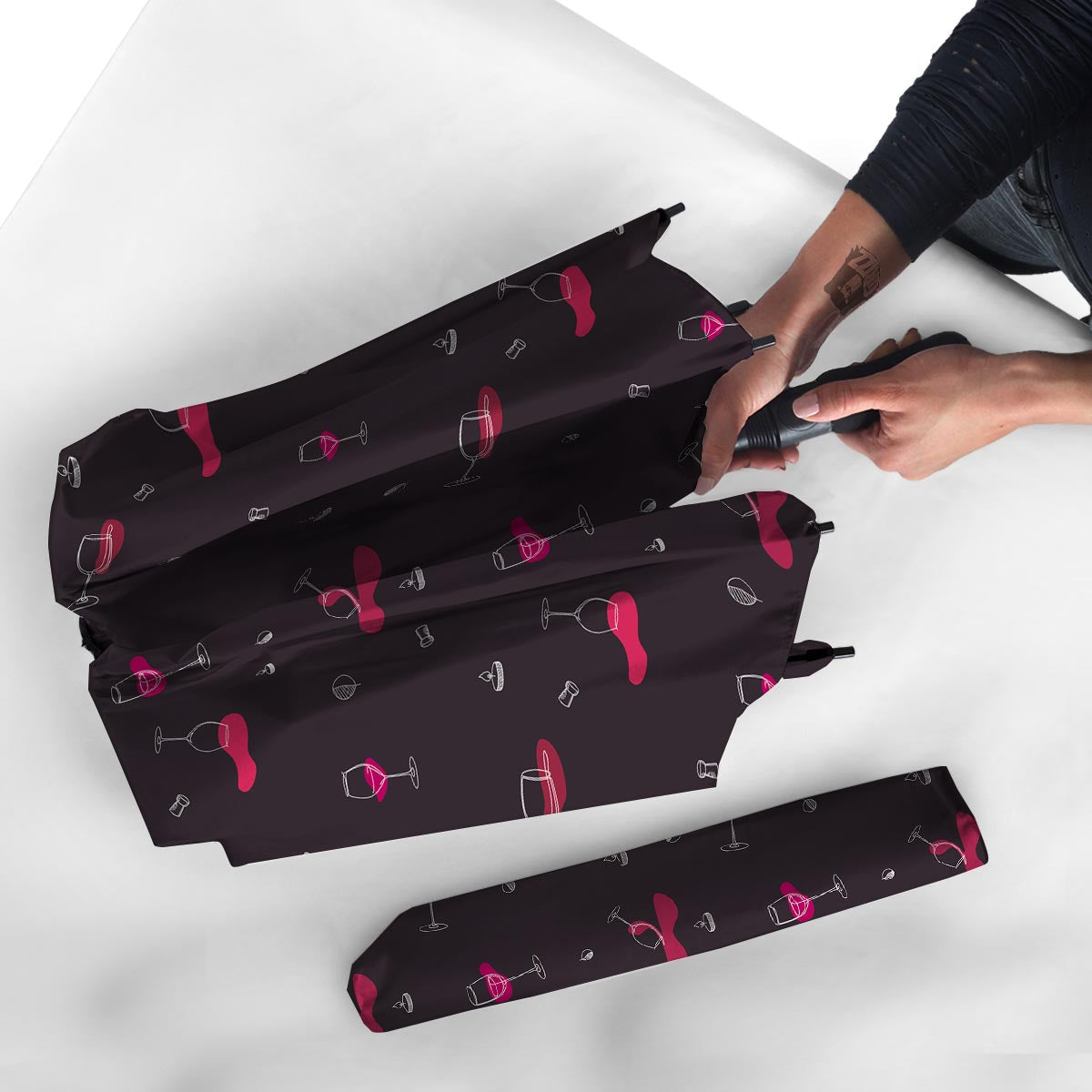 Wine Splash Print Pattern Umbrella-grizzshop