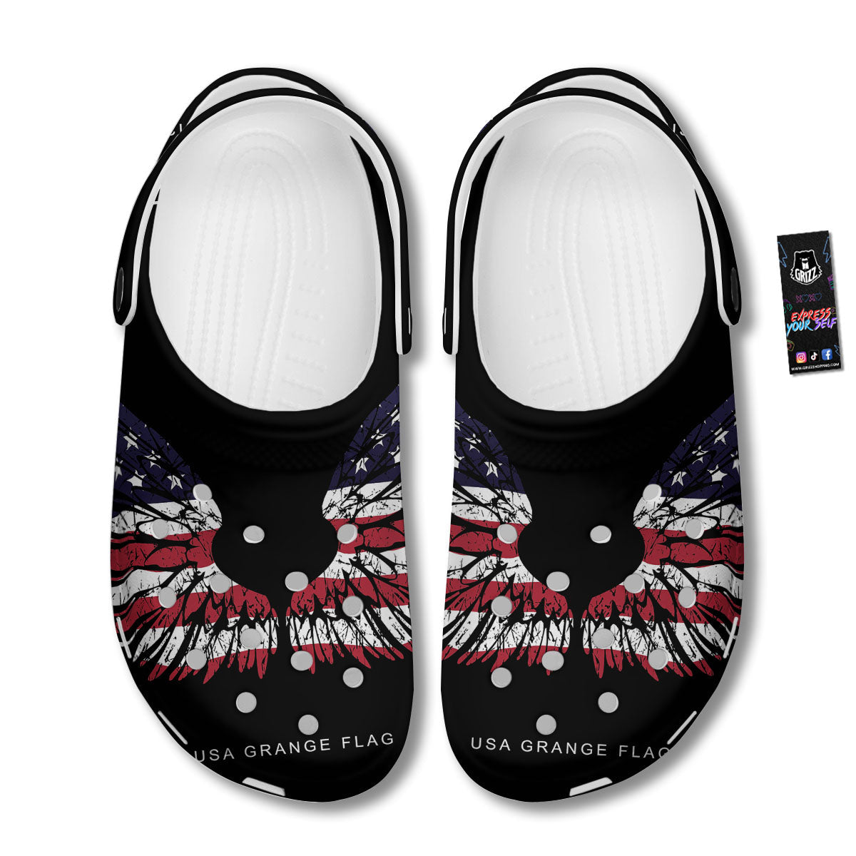 Wing Flag American Print Clog-grizzshop