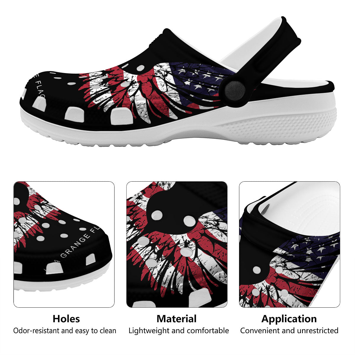 Wing Flag American Print Clog-grizzshop