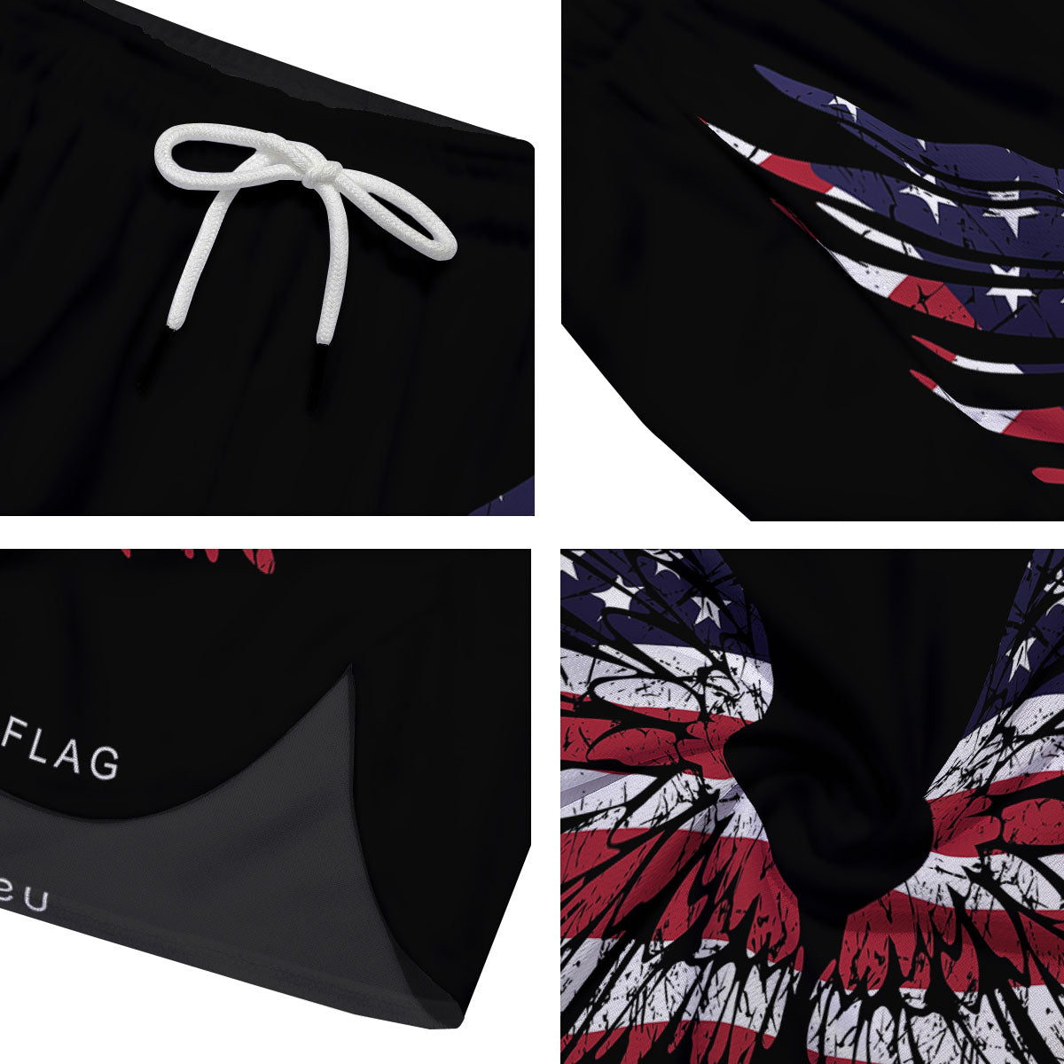 Wing Flag American Print Men's Running Shorts-grizzshop