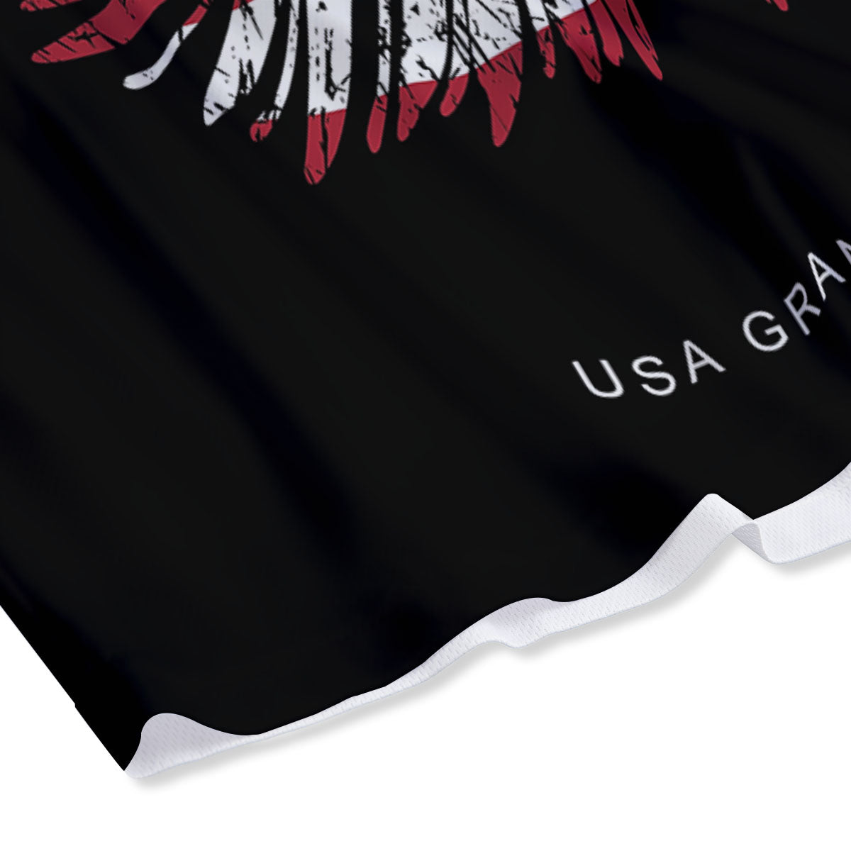 Wolf Geometric Dark Print Mesh Shorts