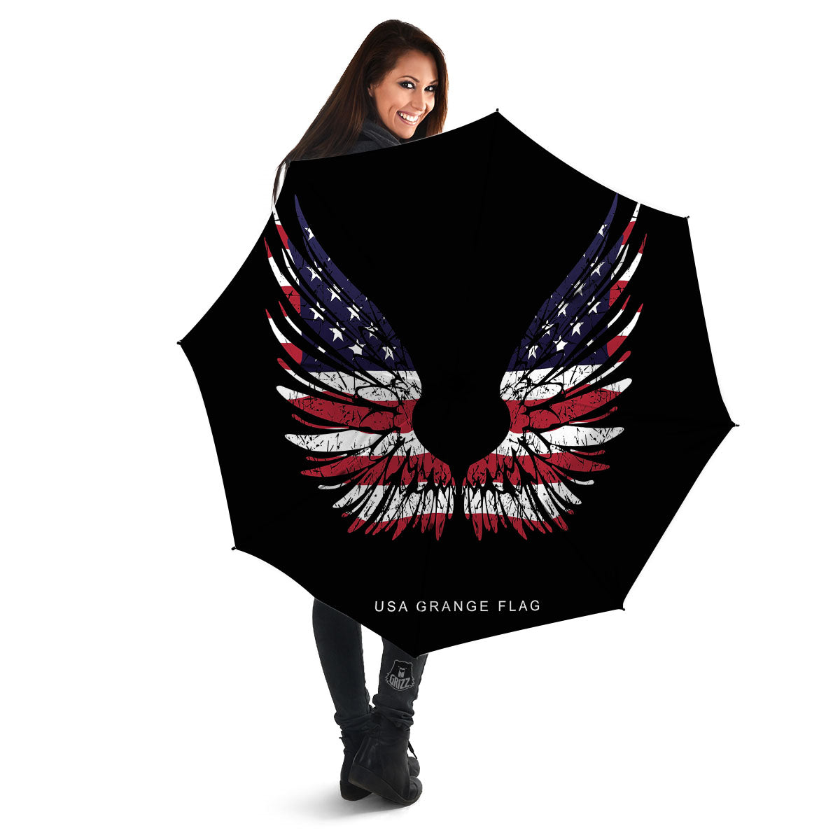 Wing Flag American Print Umbrella-grizzshop