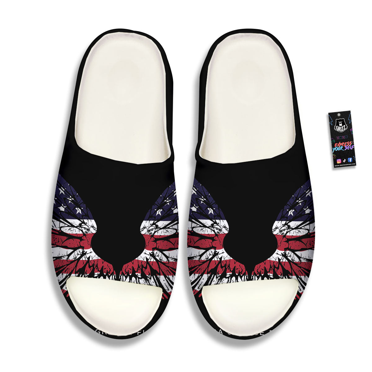 Wing Flag American Print Sandals-grizzshop