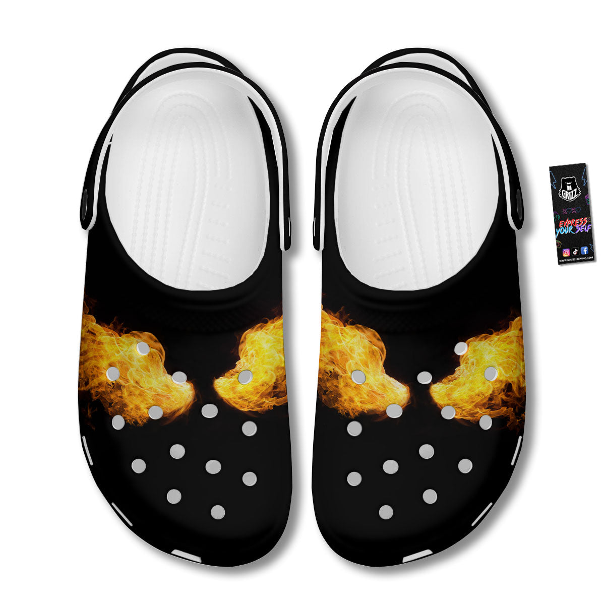 Wings Flame Print Clog-grizzshop
