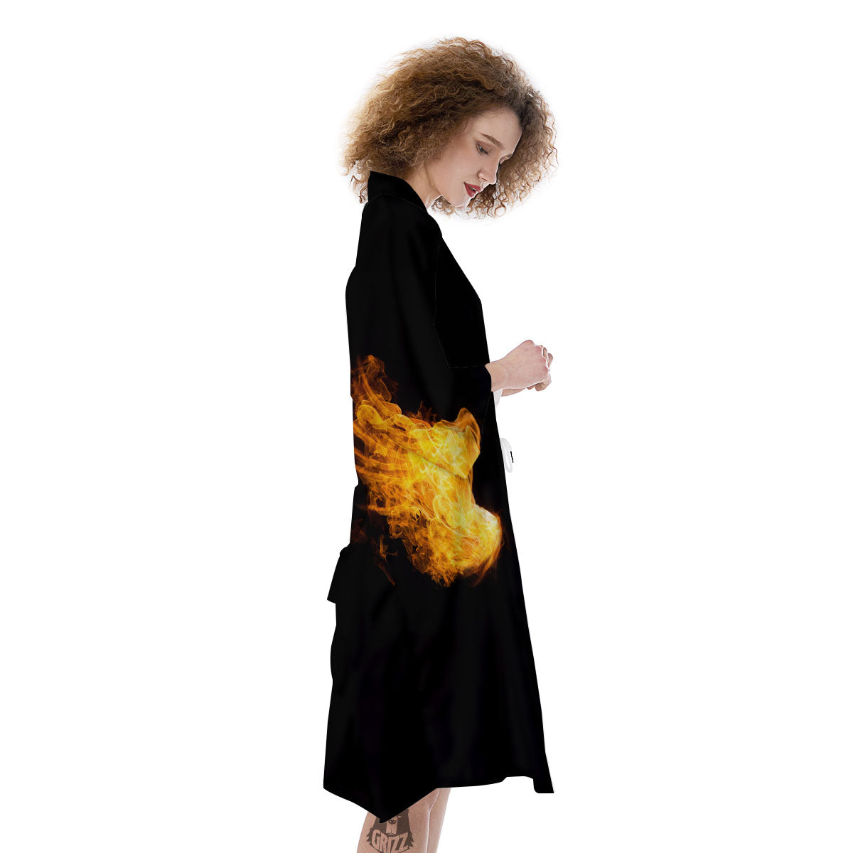 Wings Flame Print Kimono-grizzshop