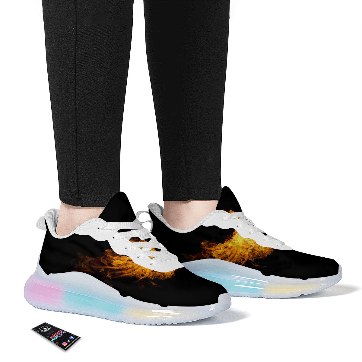Wings Flame Print Running Sneakers-grizzshop