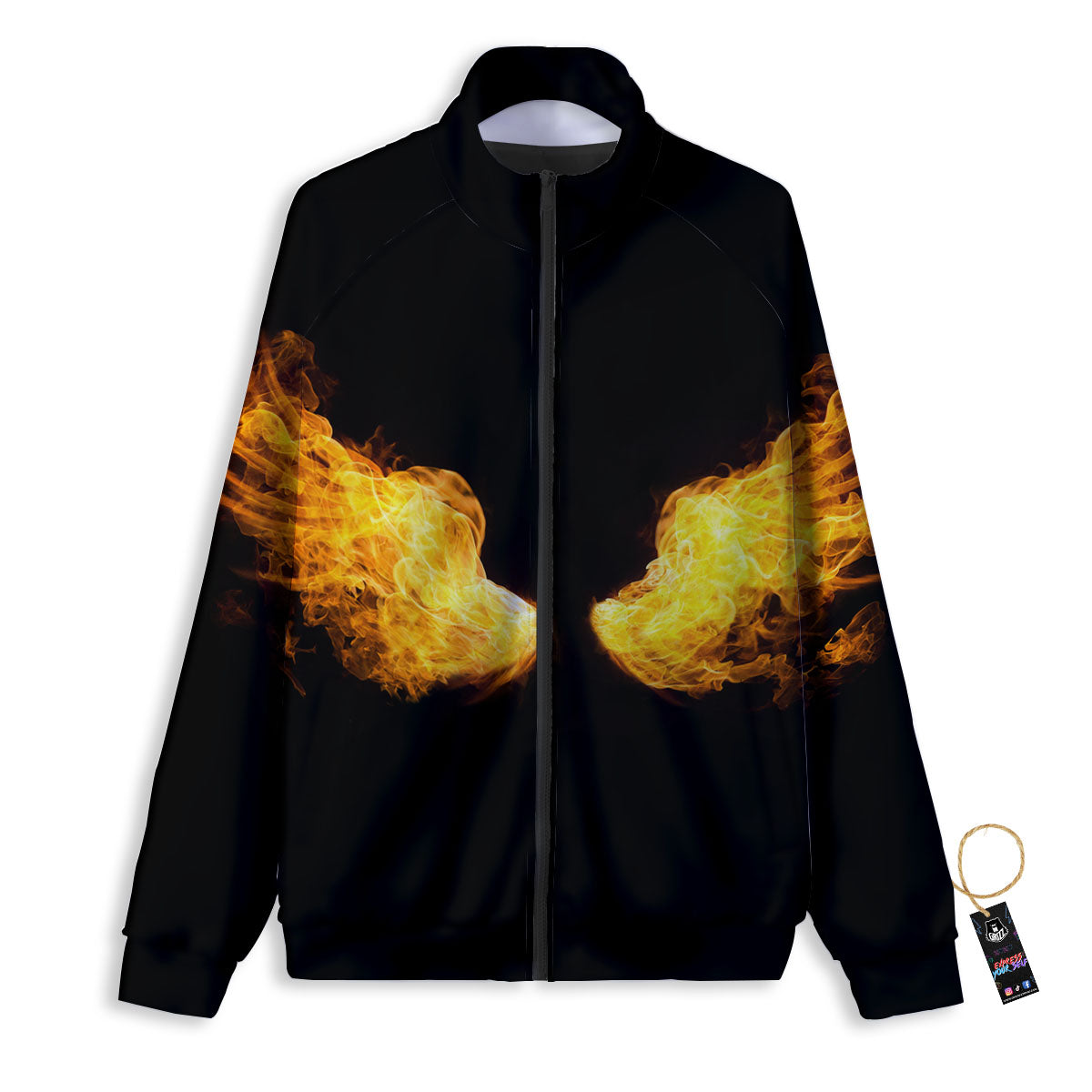 Wings Flame Print Track Jacket-grizzshop
