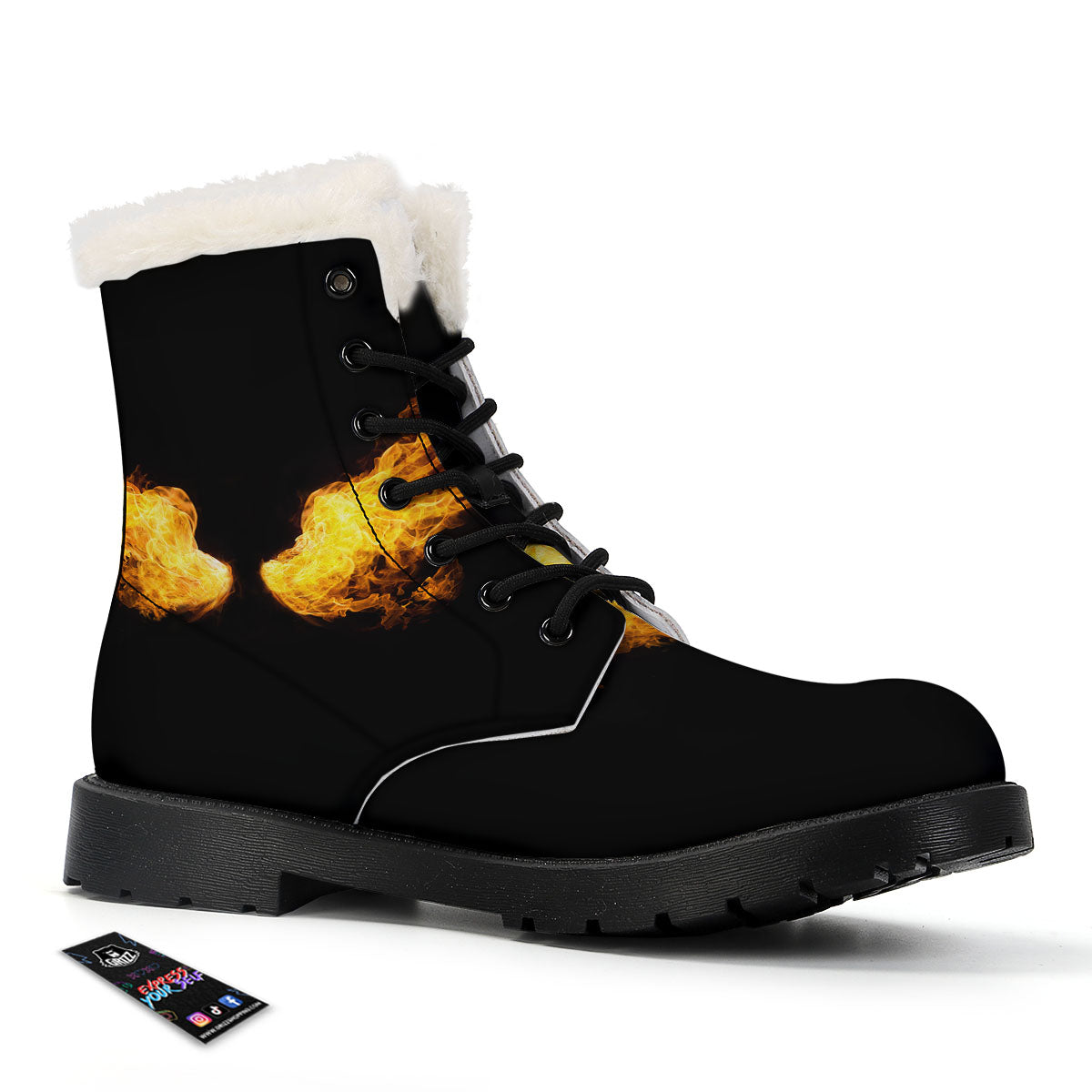 Wings Flame Print Winter Boots-grizzshop