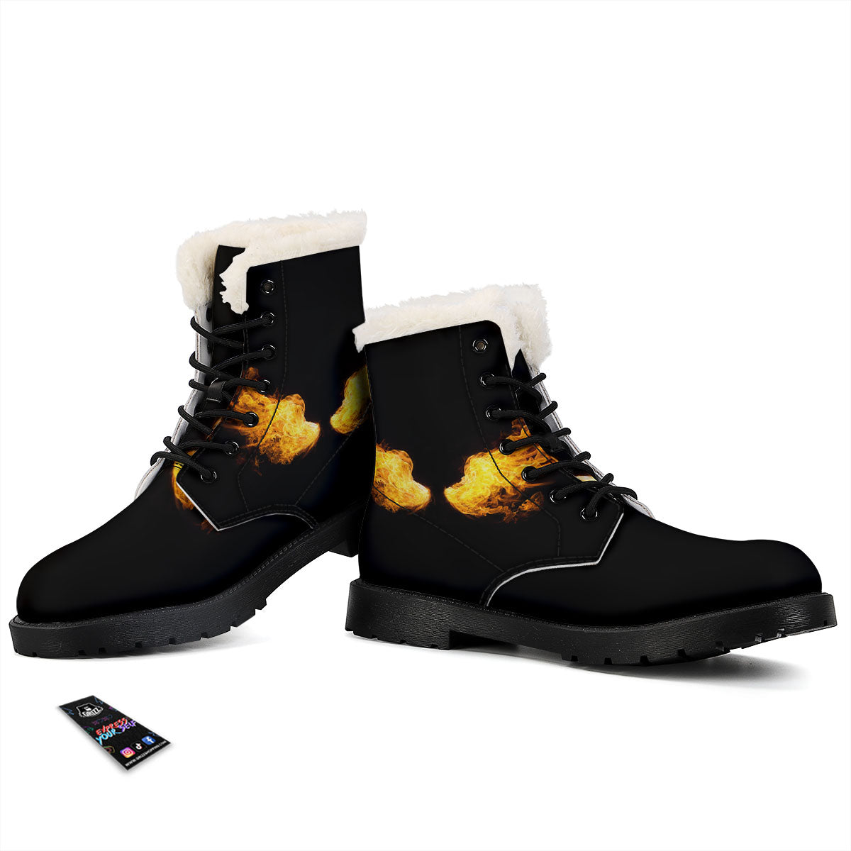 Wings Flame Print Winter Boots-grizzshop