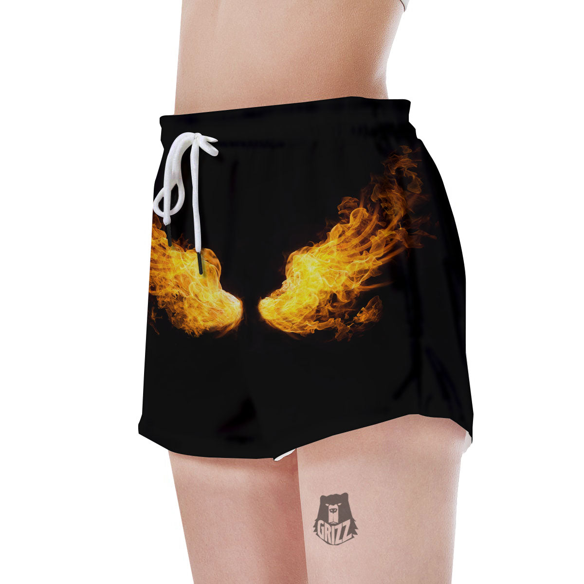 Wings Flame Print Women's Shorts-grizzshop
