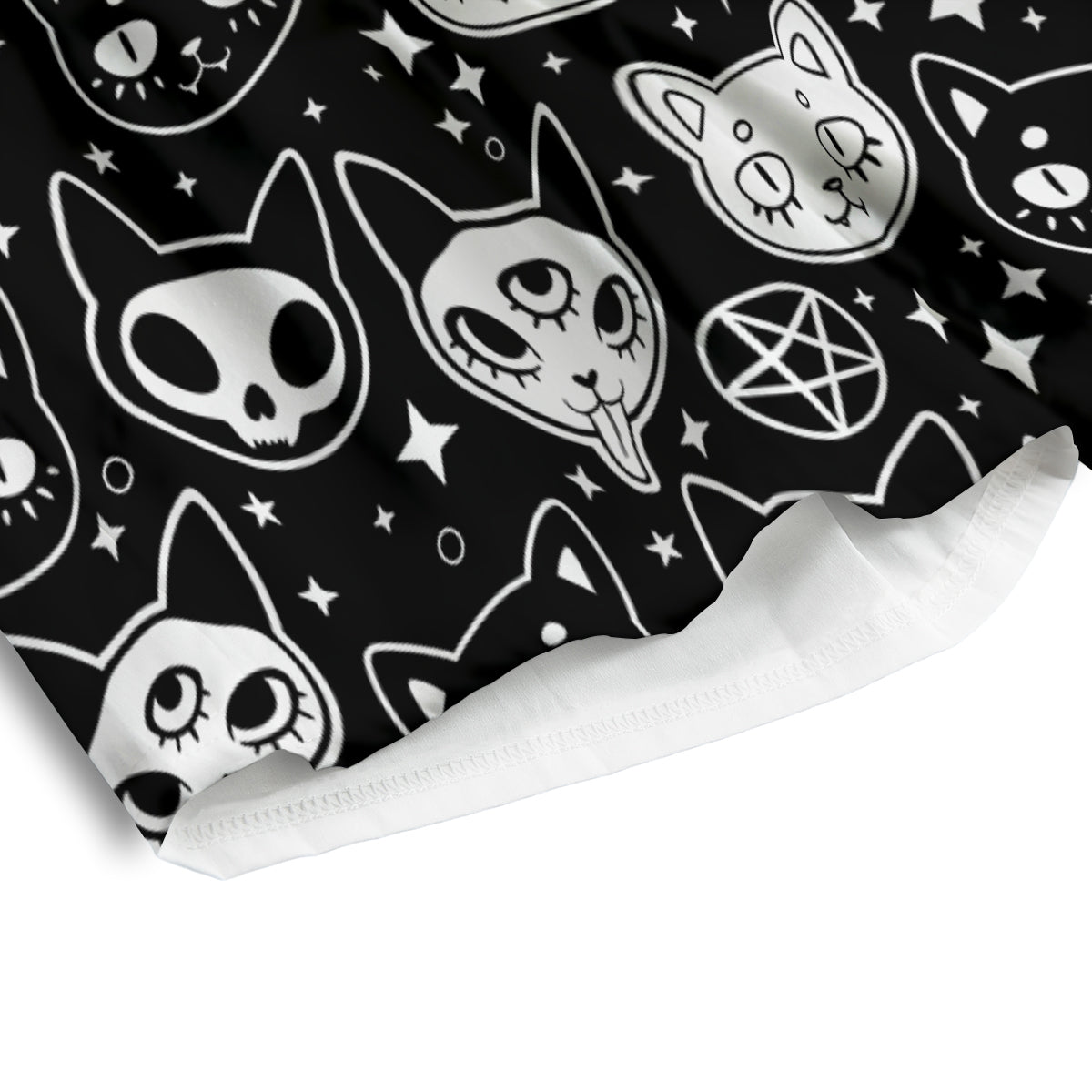 Witch And Ghost Black White Print Pattern Men's Athletic Shorts
