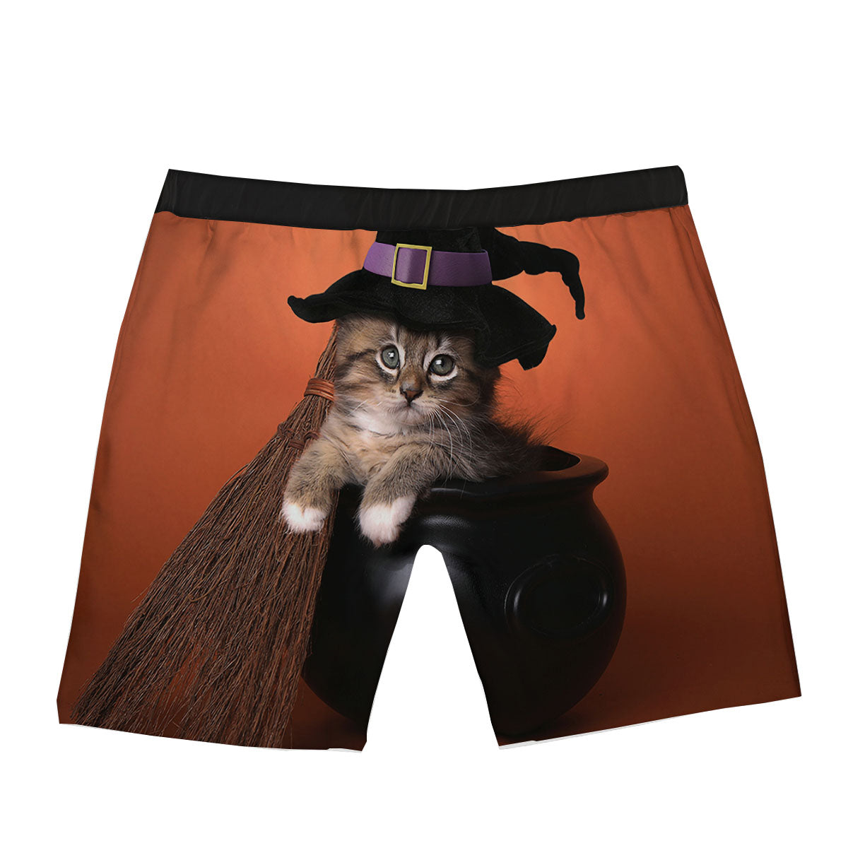 Witch Cat Halloween Cute Print Boxer Briefs-grizzshop