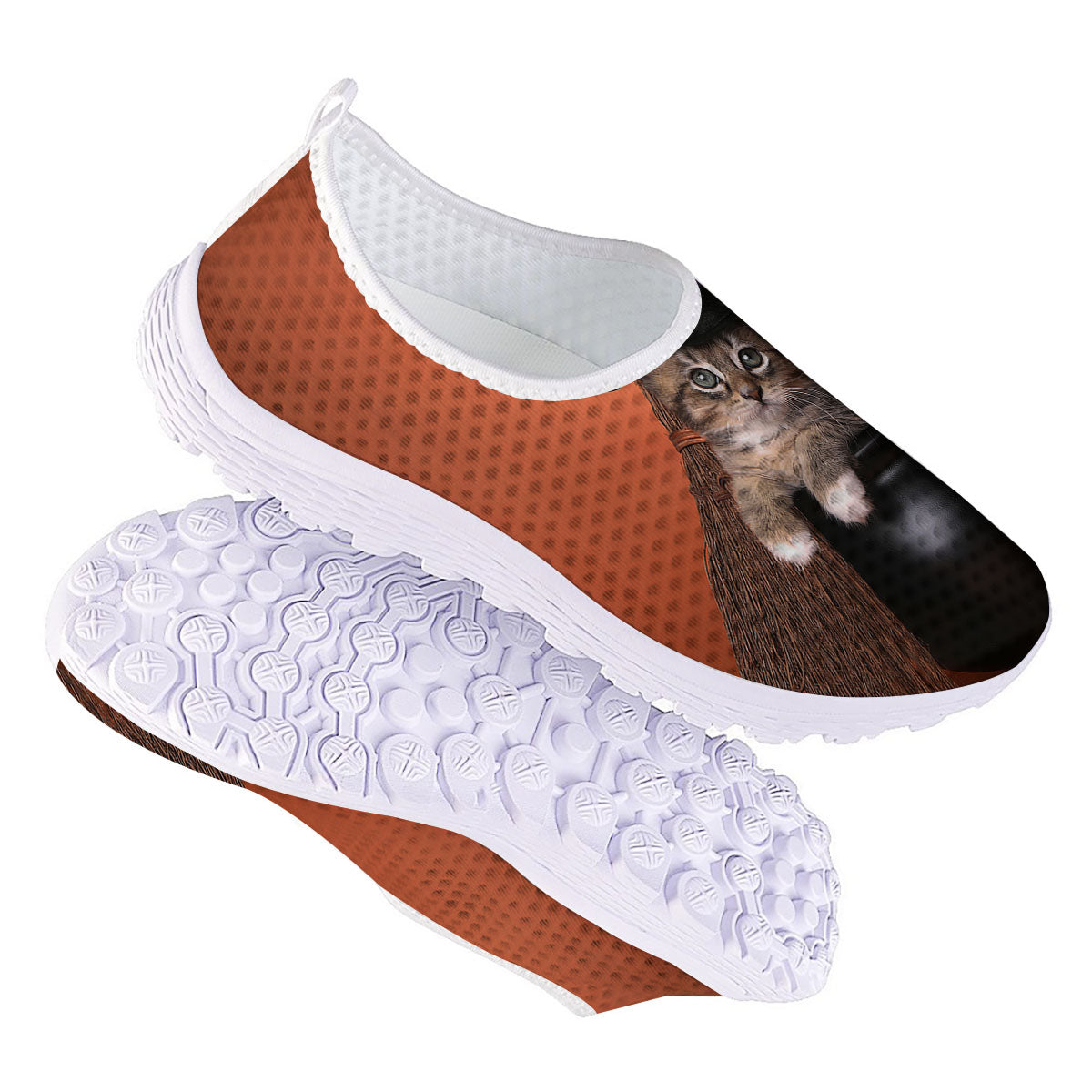 Witch Cat Halloween Cute Print Nurse Shoes-grizzshop