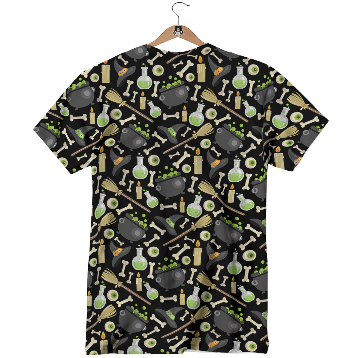 Witch Cauldron Green Print Pattern T-Shirt-grizzshop