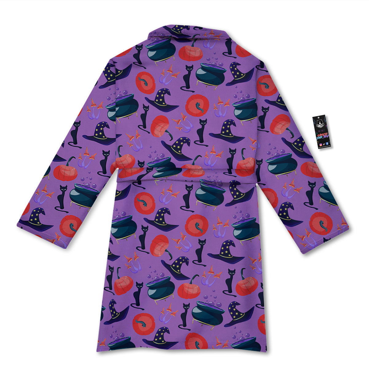 Witch Cauldron Halloween Print Pattern Bathrobe-grizzshop