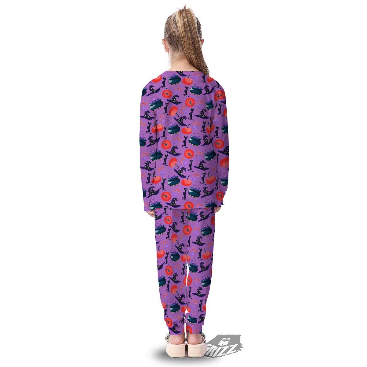 Witch Cauldron Halloween Print Pattern Kid's Pajamas-grizzshop