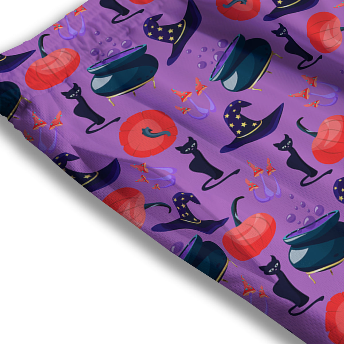 Witch Cauldron Halloween Print Pattern Mesh Shorts