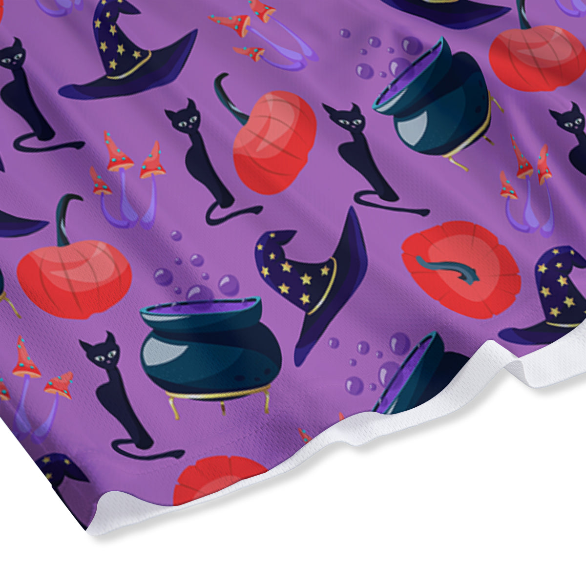 Witch Cauldron Halloween Print Pattern Mesh Shorts