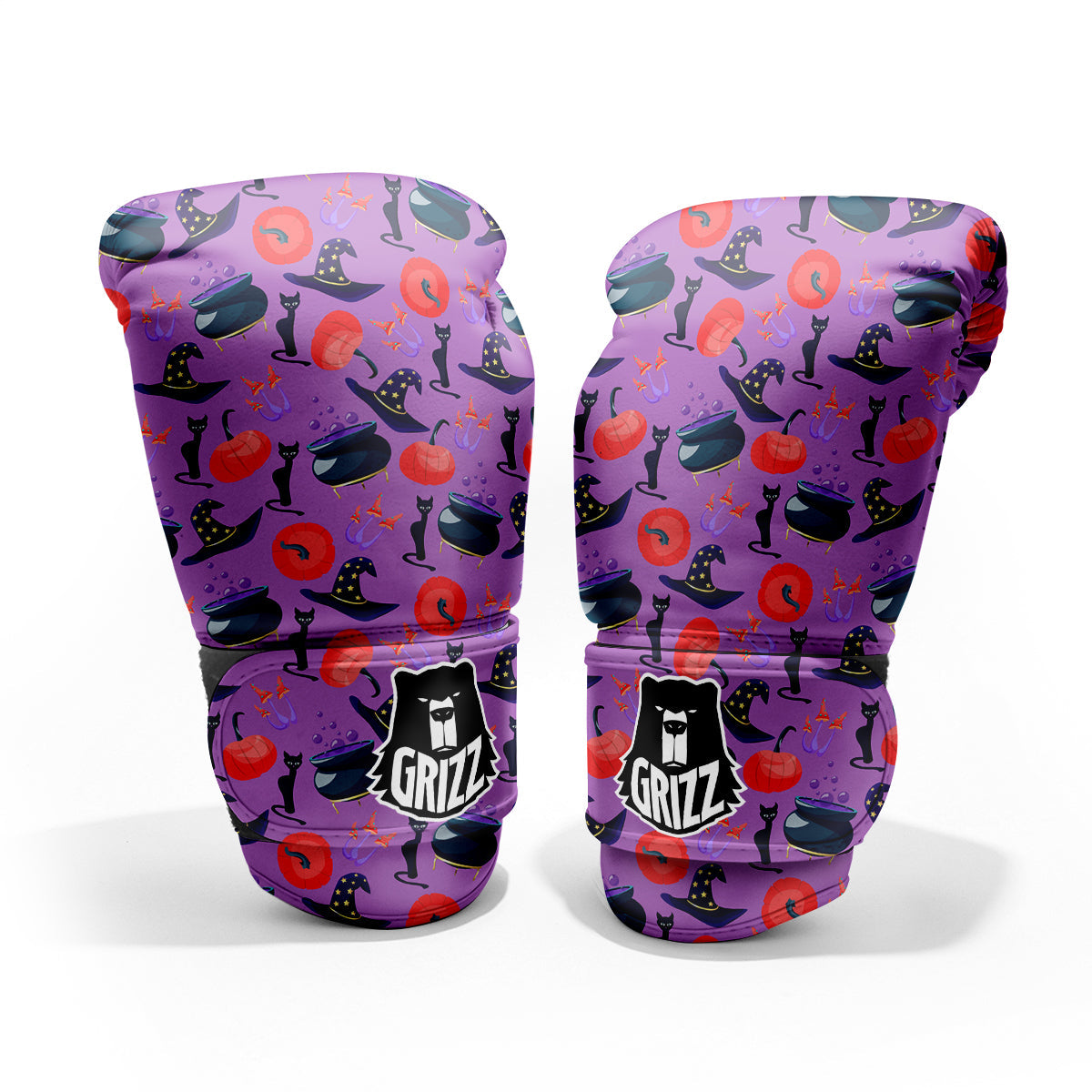 Witch Cauldron Halloween Print Pattern Pro Boxing Glove