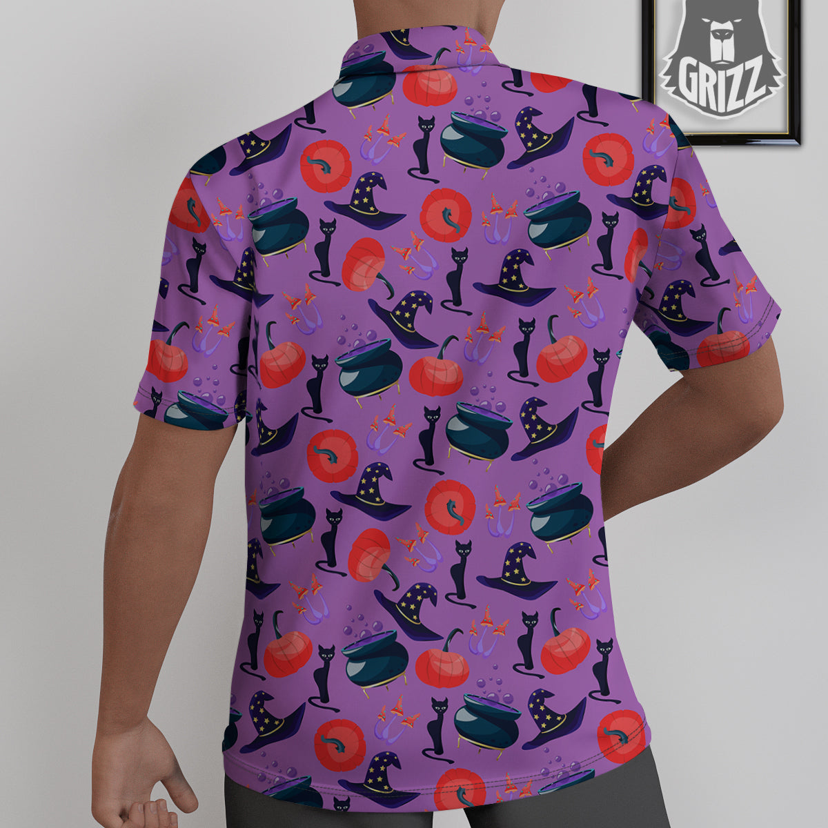 Witch Cauldron Halloween Print Pattern Untucked Shirts-grizzshop