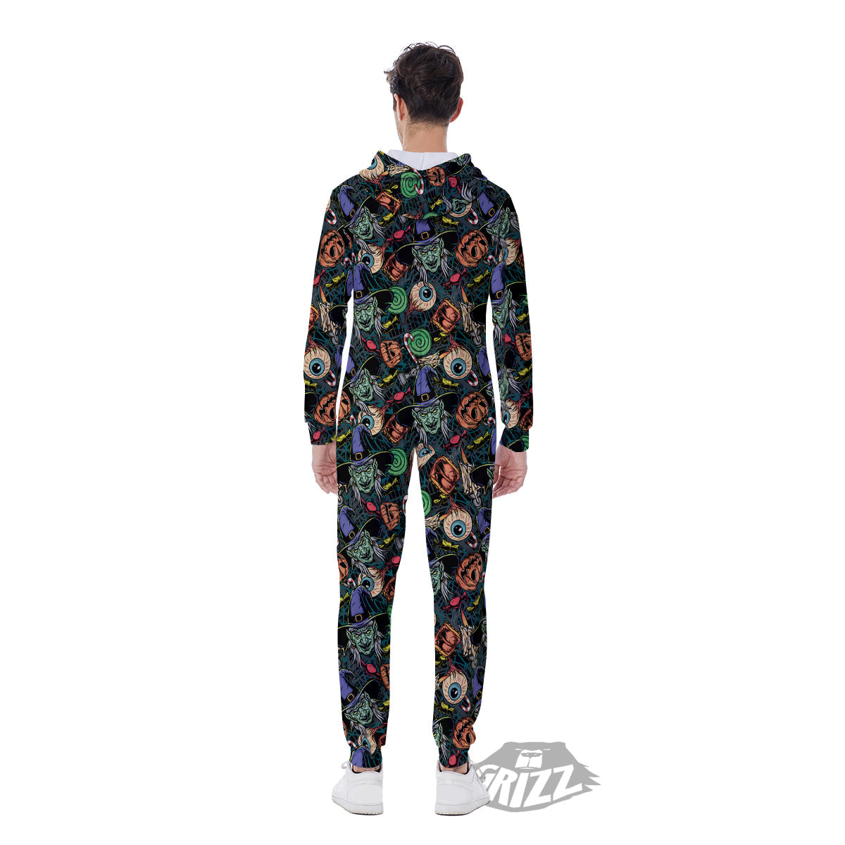 Witch Halloween Elements Print Pattern Men's Jumpsuit-grizzshop