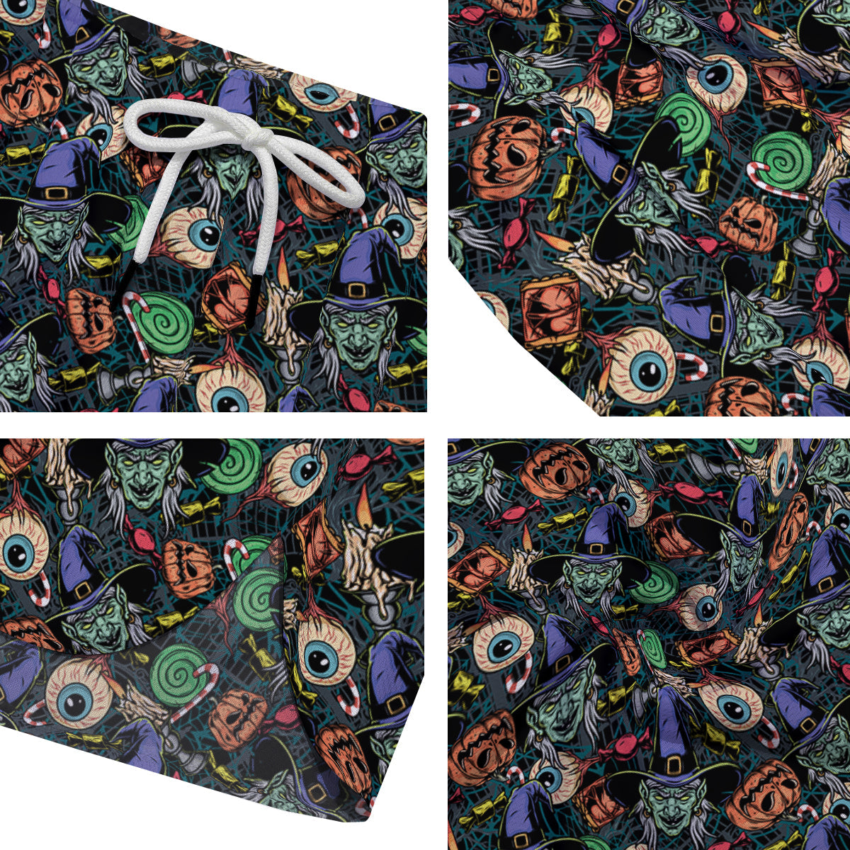 Witch Halloween Elements Print Pattern Men's Running Shorts-grizzshop