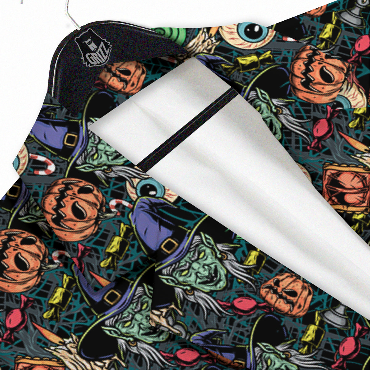 Witch Halloween Elements Print Pattern Men's Sport Coat-grizzshop
