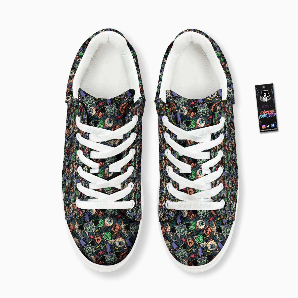 Witch Halloween Elements Print Pattern Platform Shoes-grizzshop
