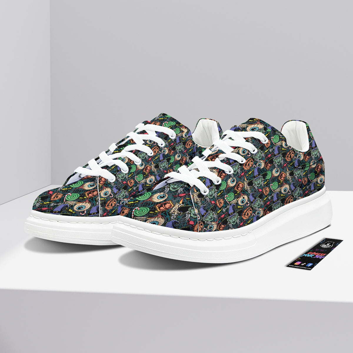 Witch Halloween Elements Print Pattern Platform Shoes-grizzshop