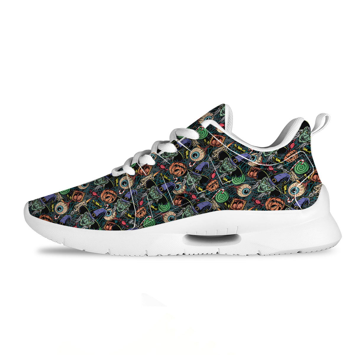 Witch Halloween Elements Print Pattern Tennis Shoes-grizzshop
