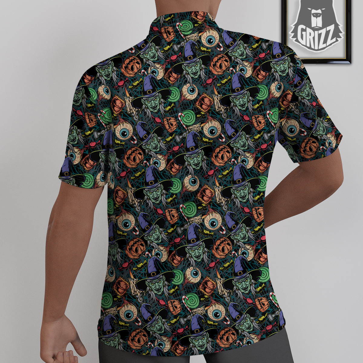 Witch Halloween Elements Print Pattern Untucked Shirts-grizzshop