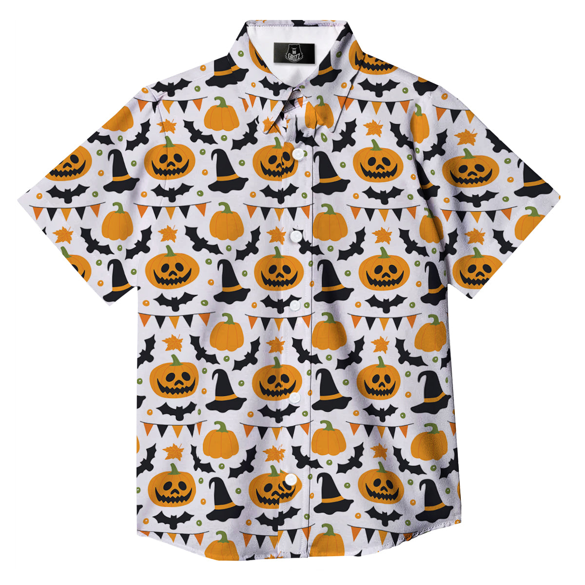 Witch Hat Halloween Print Pattern Button Up Shirt-grizzshop