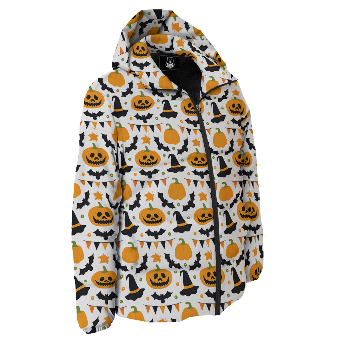Witch Hat Halloween Print Pattern Down Jacket-grizzshop